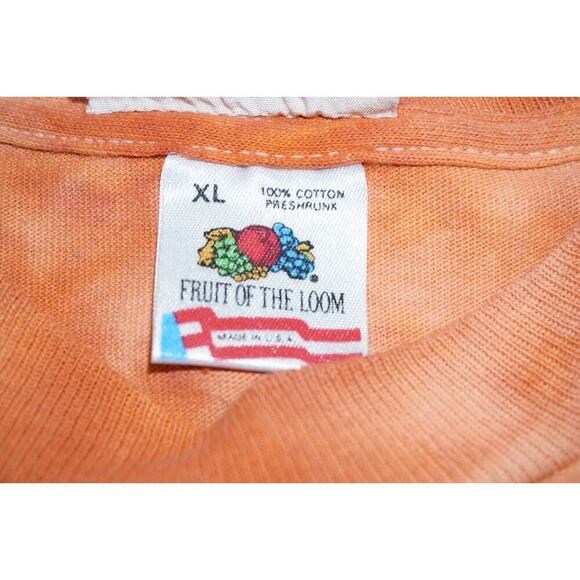 Vintage Native Horse Tie-Dye Sweatshirt XL Orange Fruit of the Loom USA Boho - Picture 3 of 9